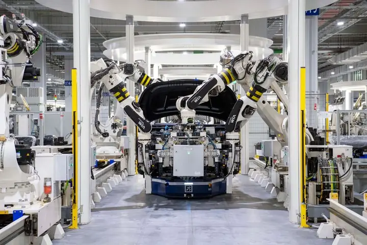 Robots assembling a car